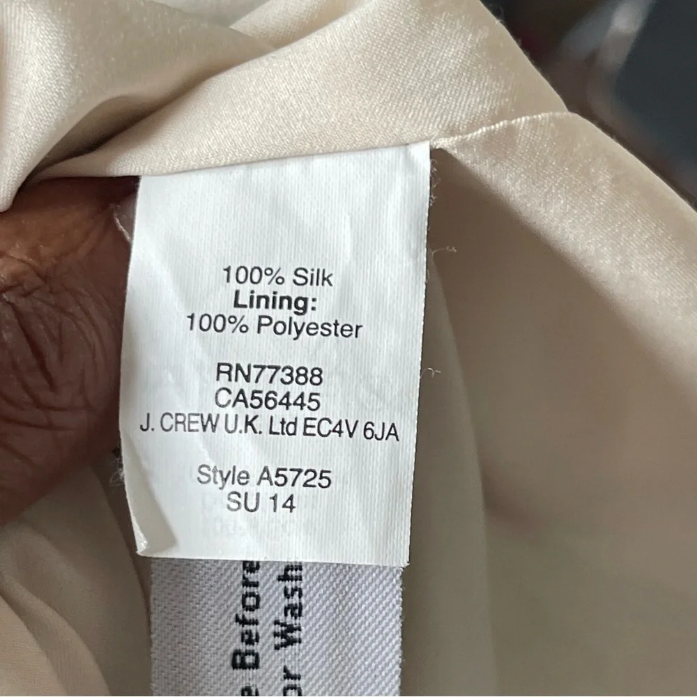 MADEWELL | Beige Floral Print Silk Sleeveless Dress Sz 8 - Picture 10 of 11